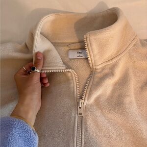 Tna Aritzia Crème Fleece Zip Up Polar